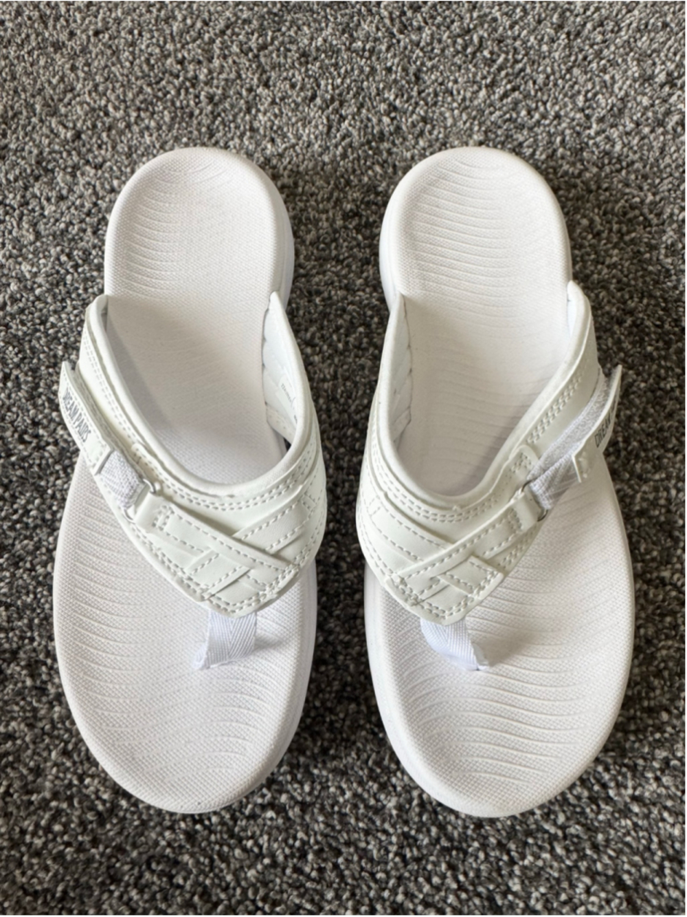 Women's DREAM PAIRS Comfort Flip Flop Sandals White Size 7 - Picture 3 of 13